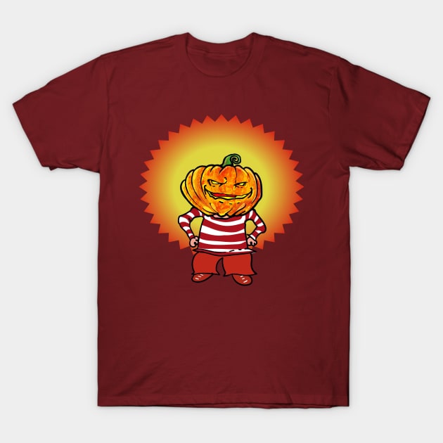 halloween pumpkin head naughty boy funny cartoon T-Shirt by anticute